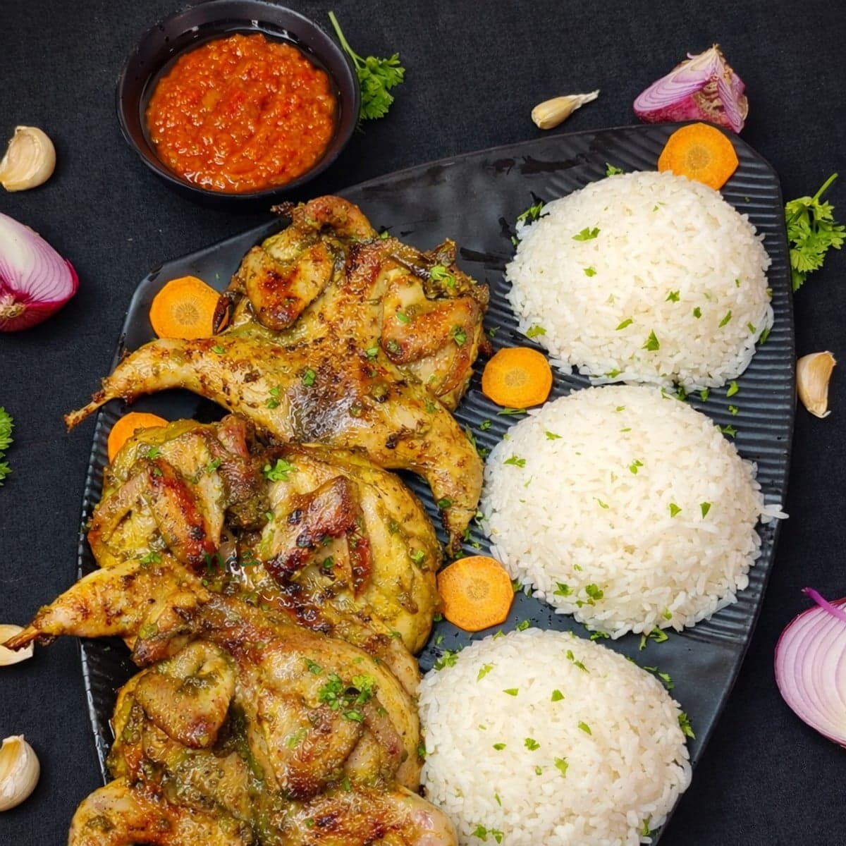 Cailles marinées et riz : recette
