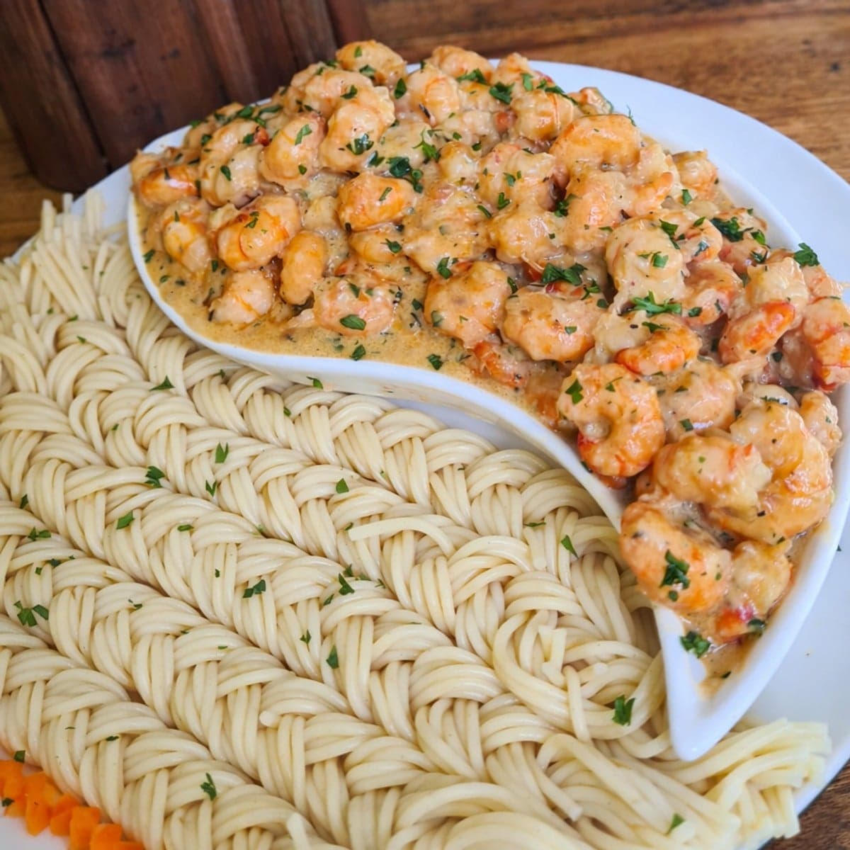 Crevettes à la crème fraîche