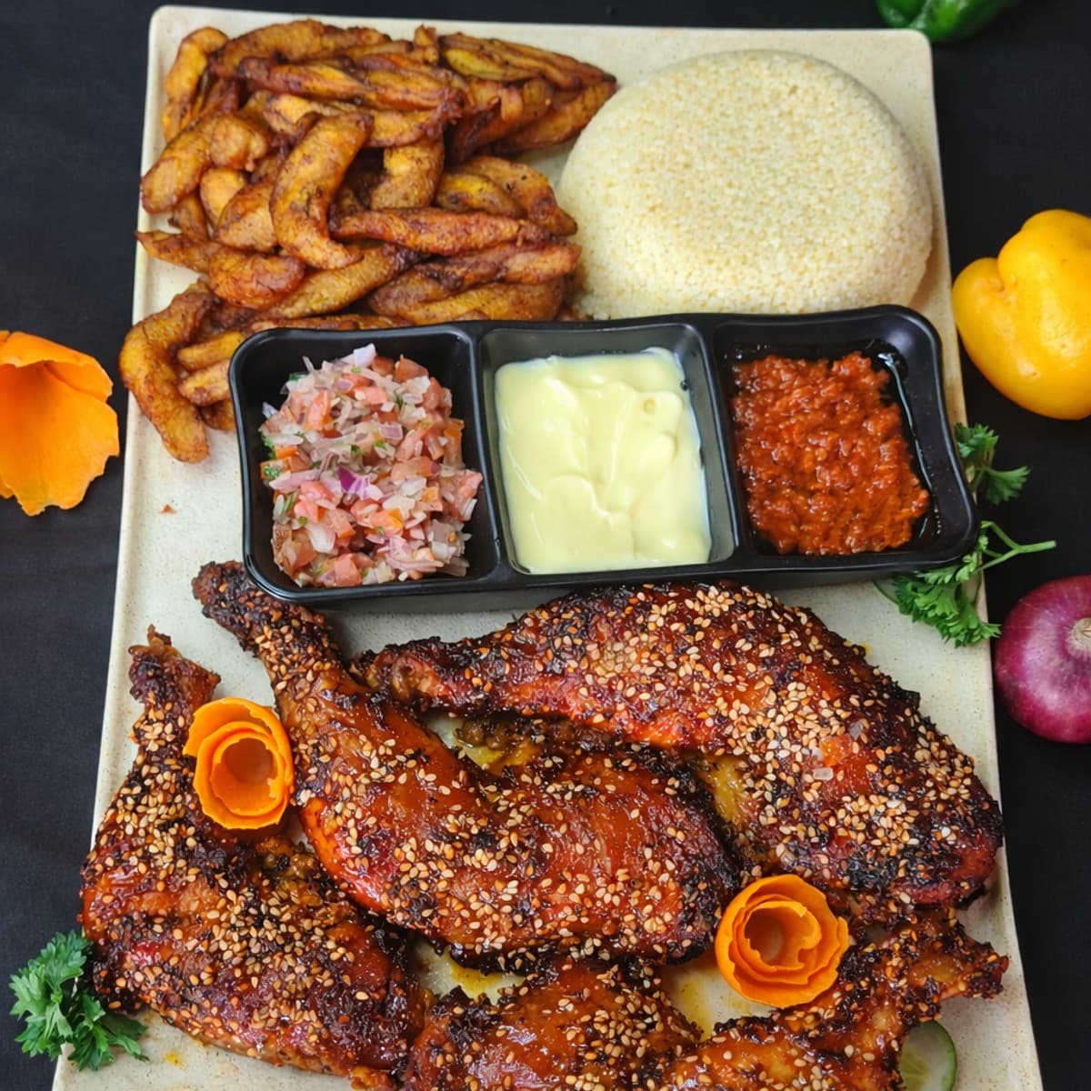 Cuisses de poulet aux graines de sésame au four