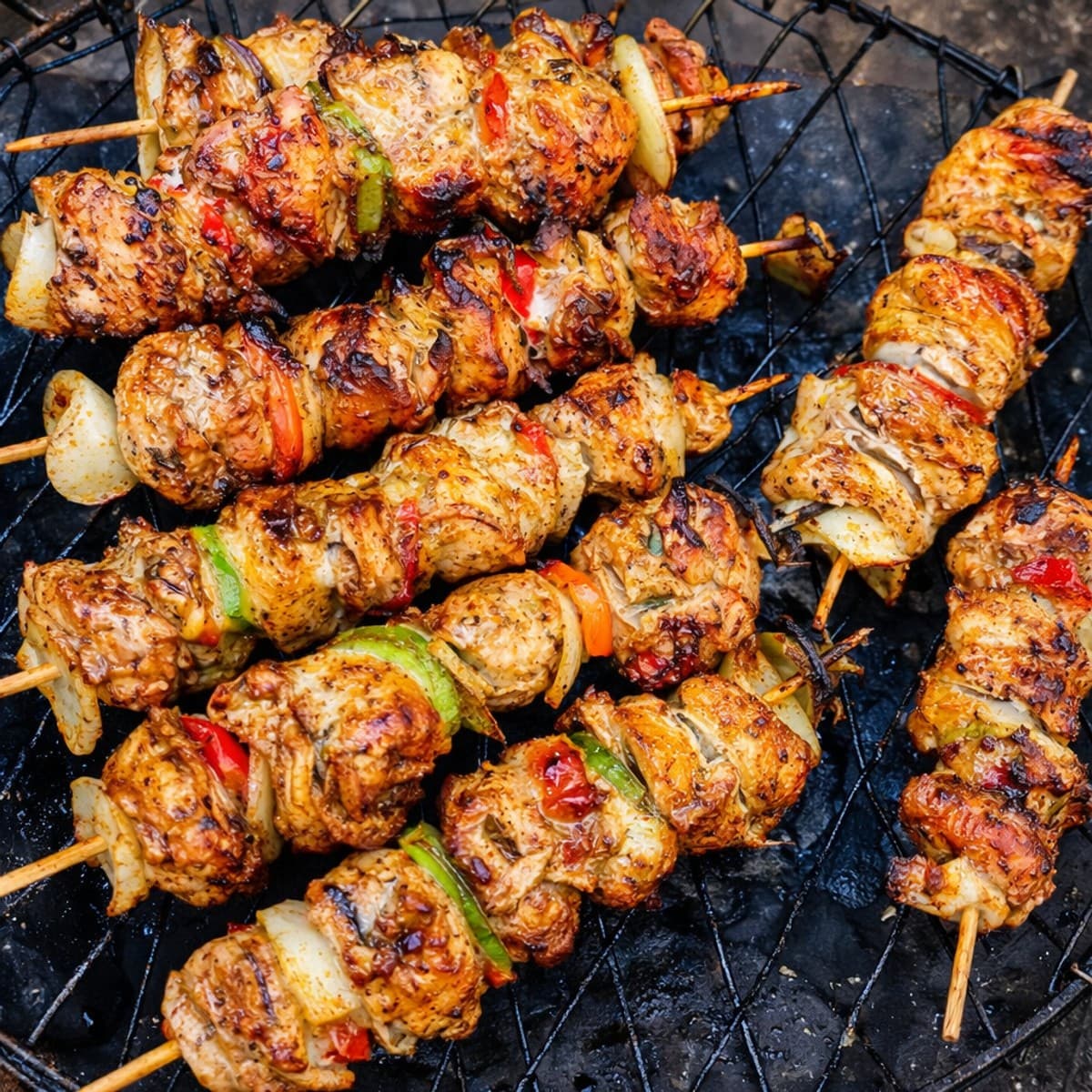 Des brochettes de blanc de poulet