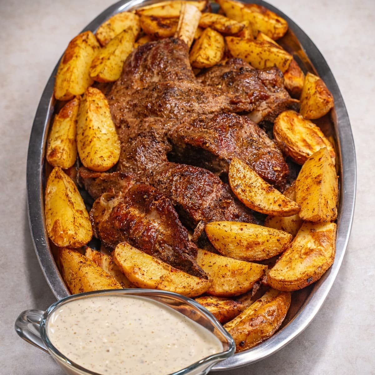Epaule d’agneau et pommes de terre au four