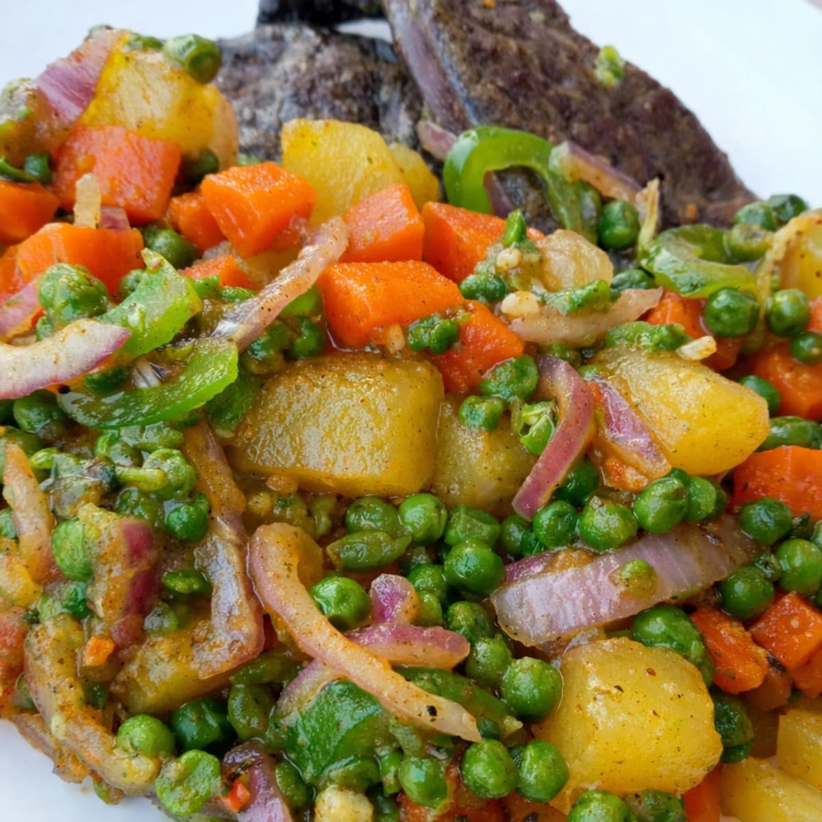 Foie de boeuf sauté aux légumes