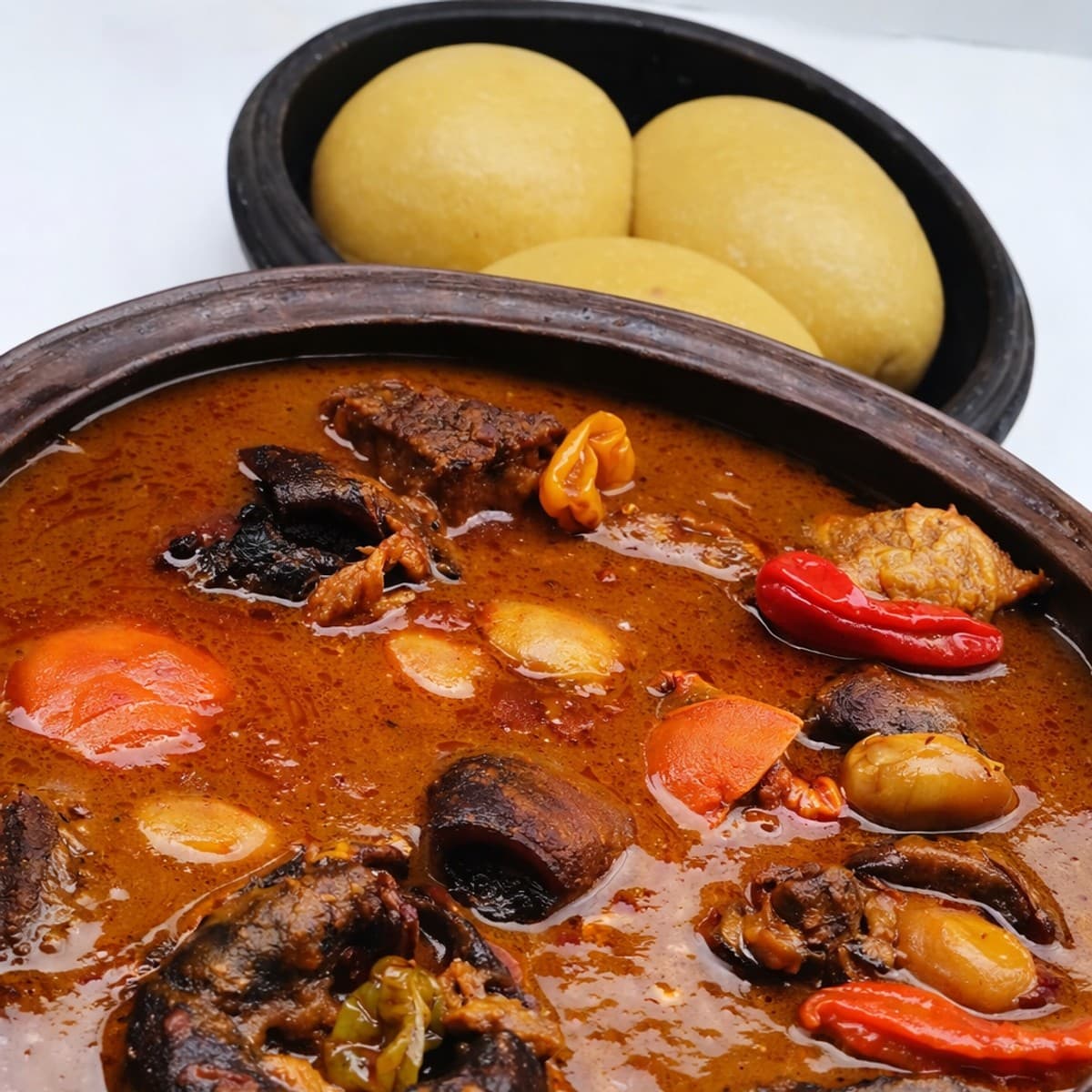 Foutou à la sauce graine