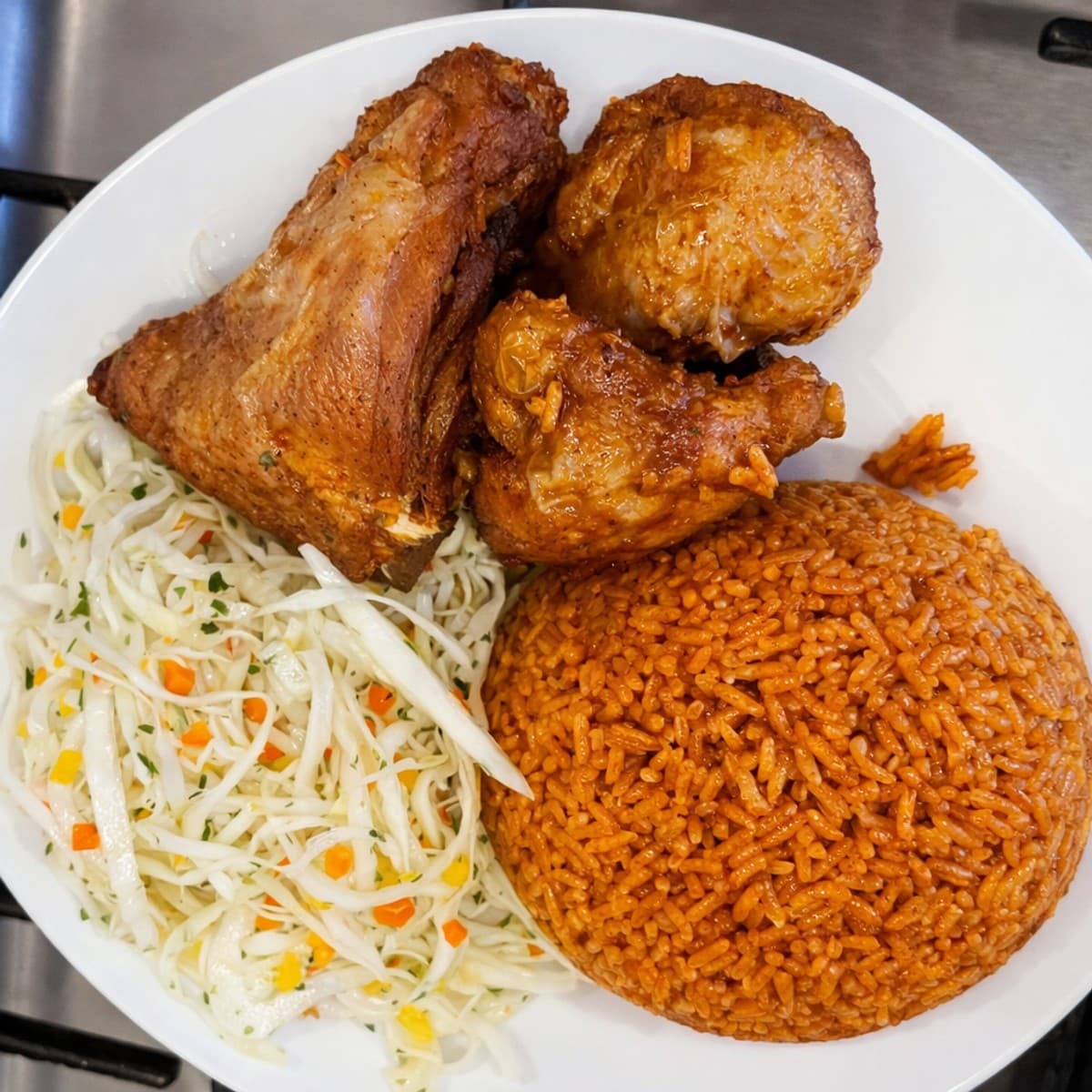Jolof rice et sa salade de cabage