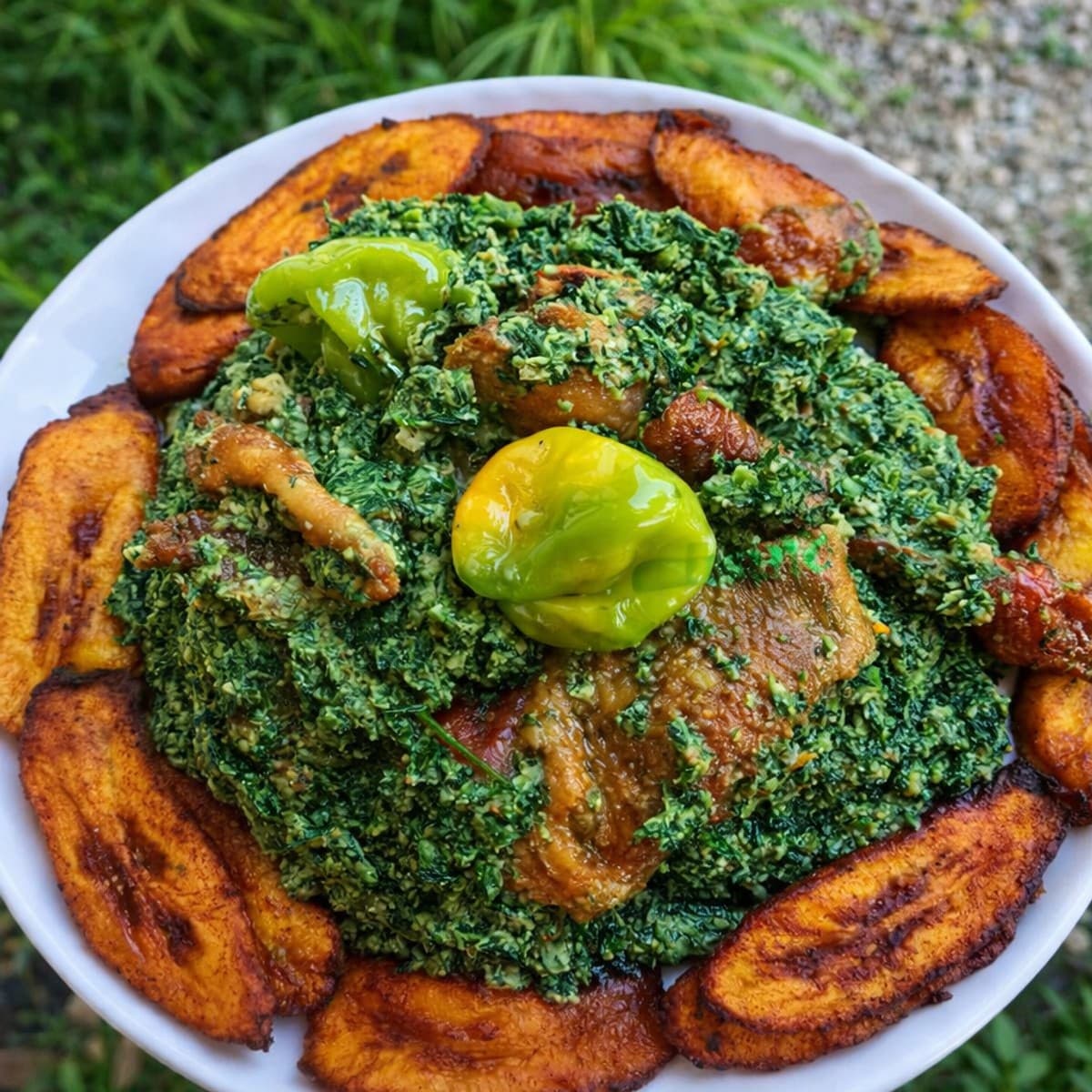 Sauce feuille aux graines de courges (pistache)