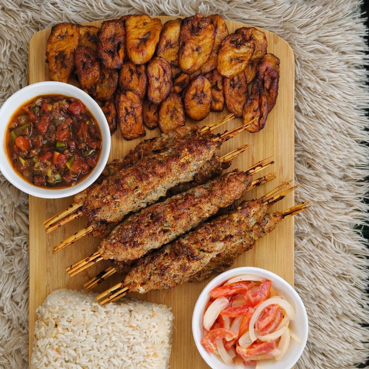 Brochettes kefta, alloco et riz : recette complète