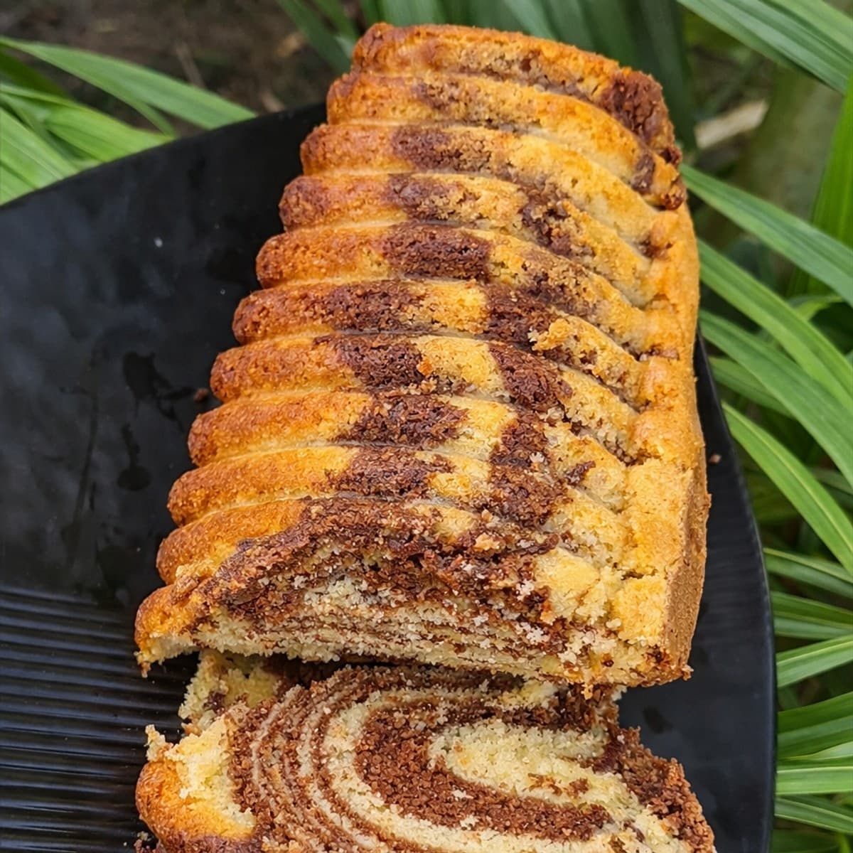 Gâteau marbré moelleux : recette au lait et vanille
