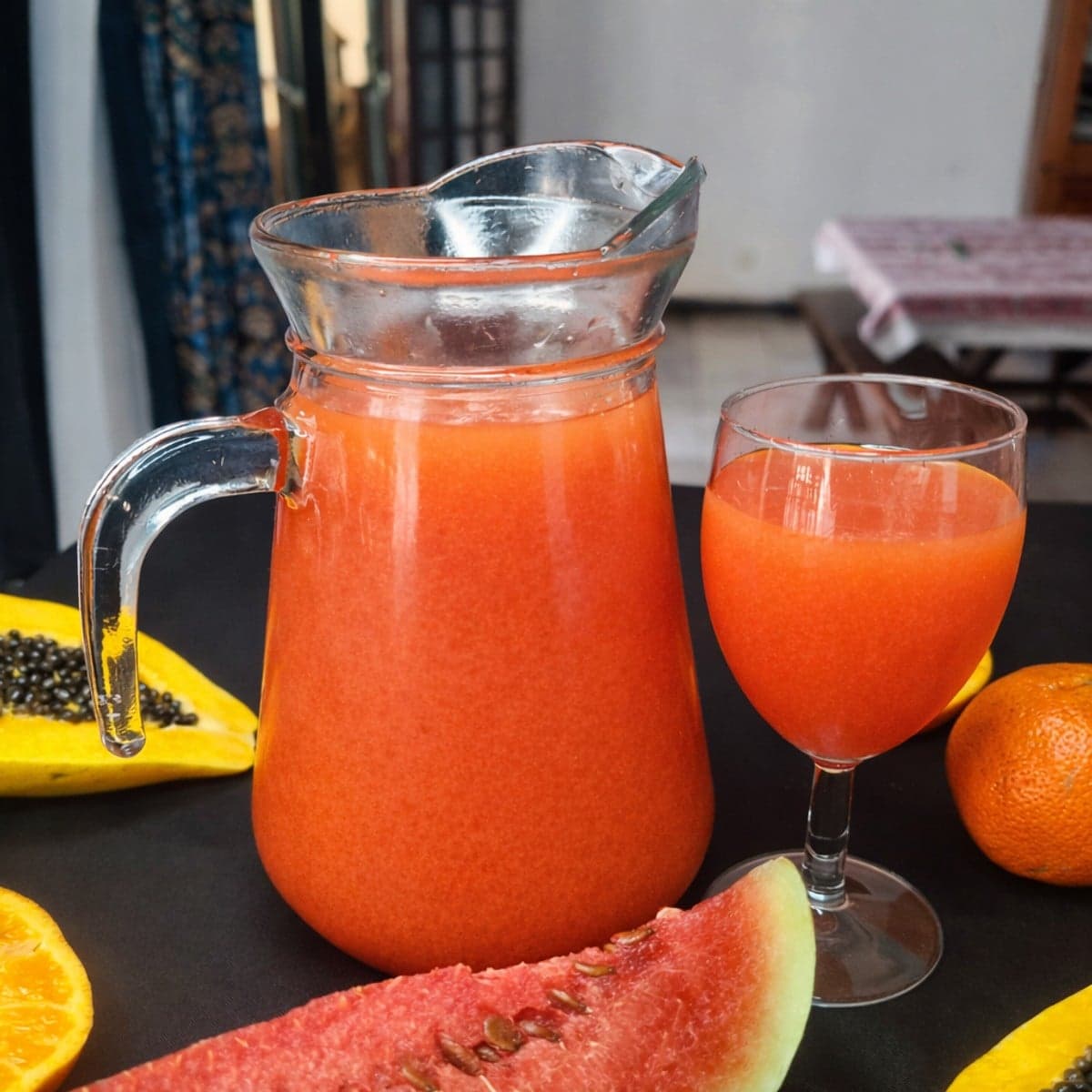 Jus pastèque mandarine et papaye