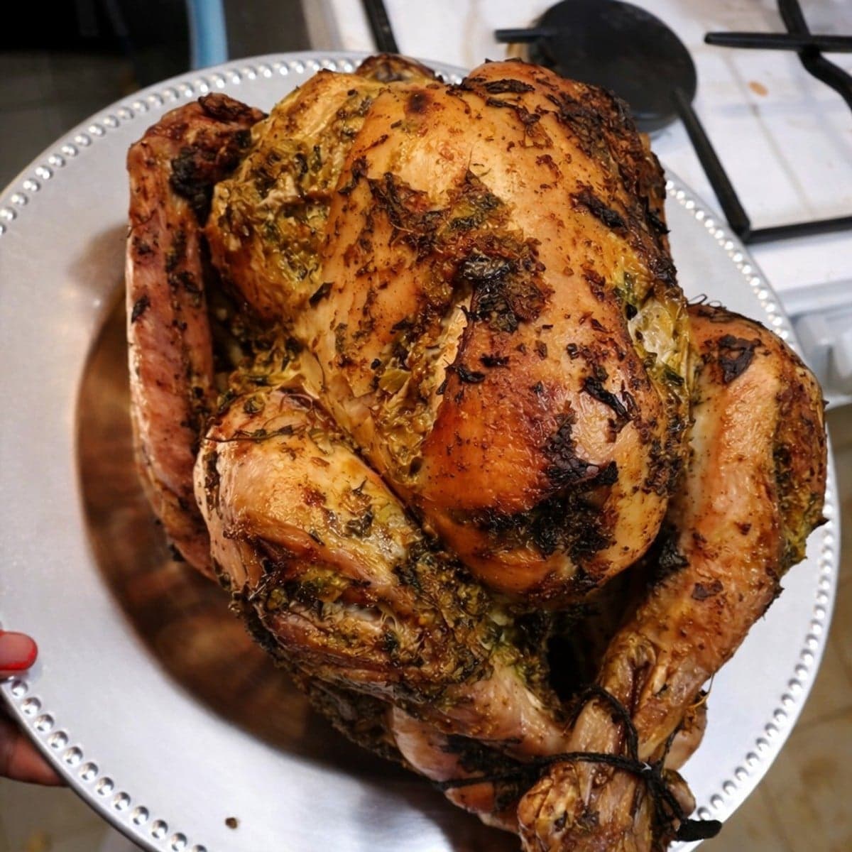 Poulet braisé au four.