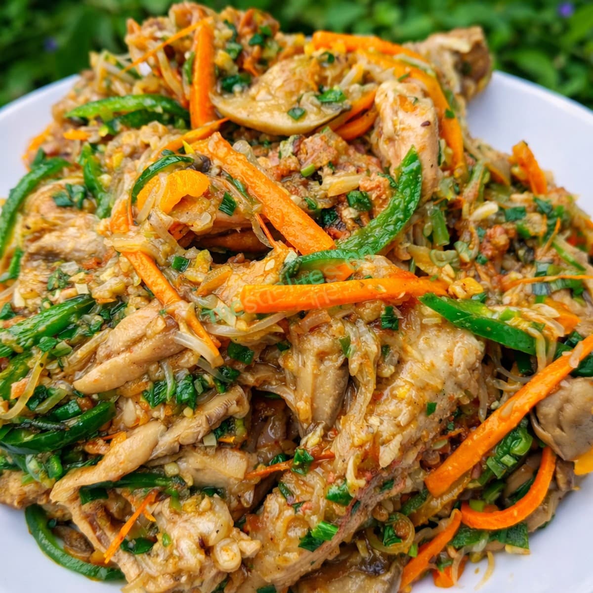 Poulet fumé aux champignons