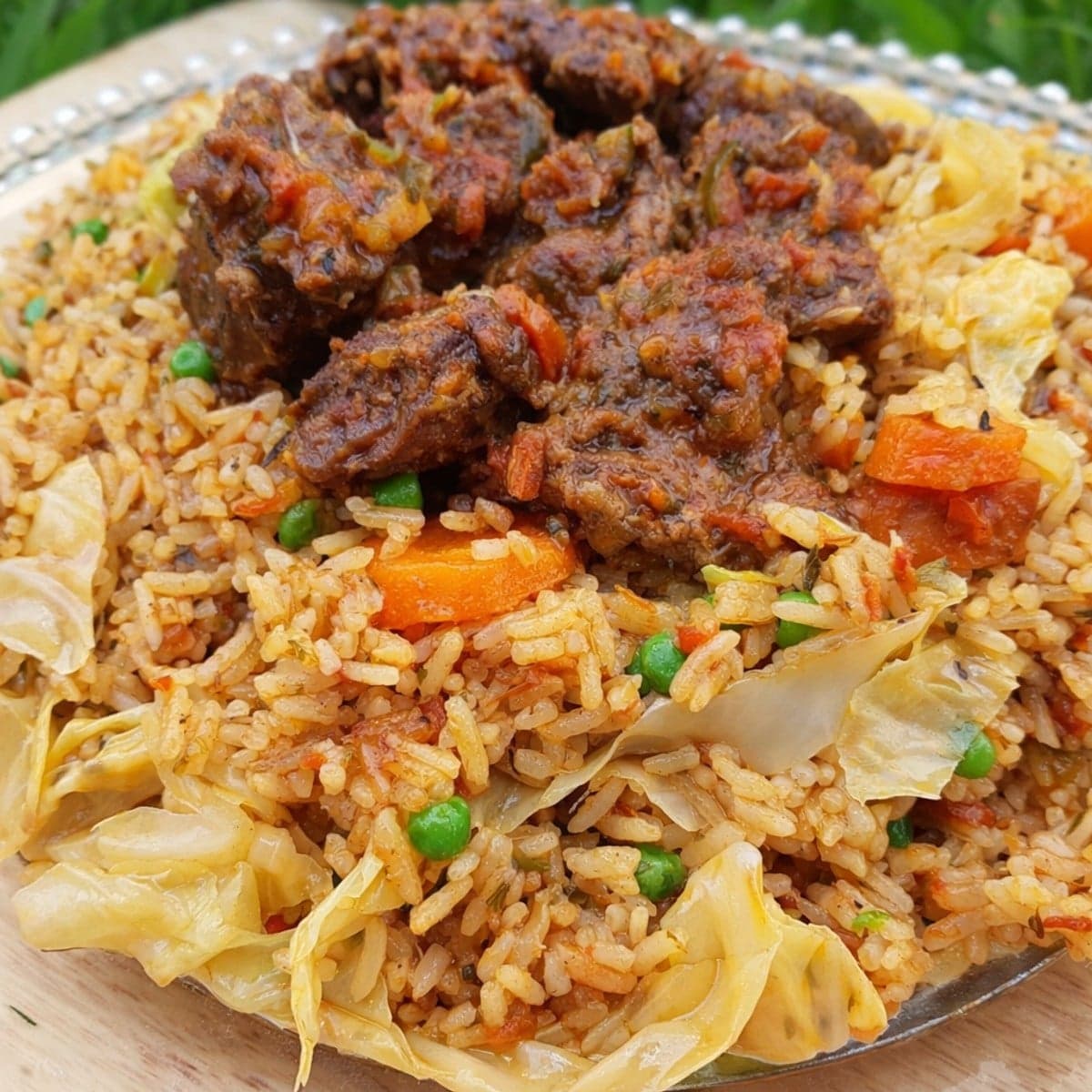 Riz aux legumes et viande de bœuf