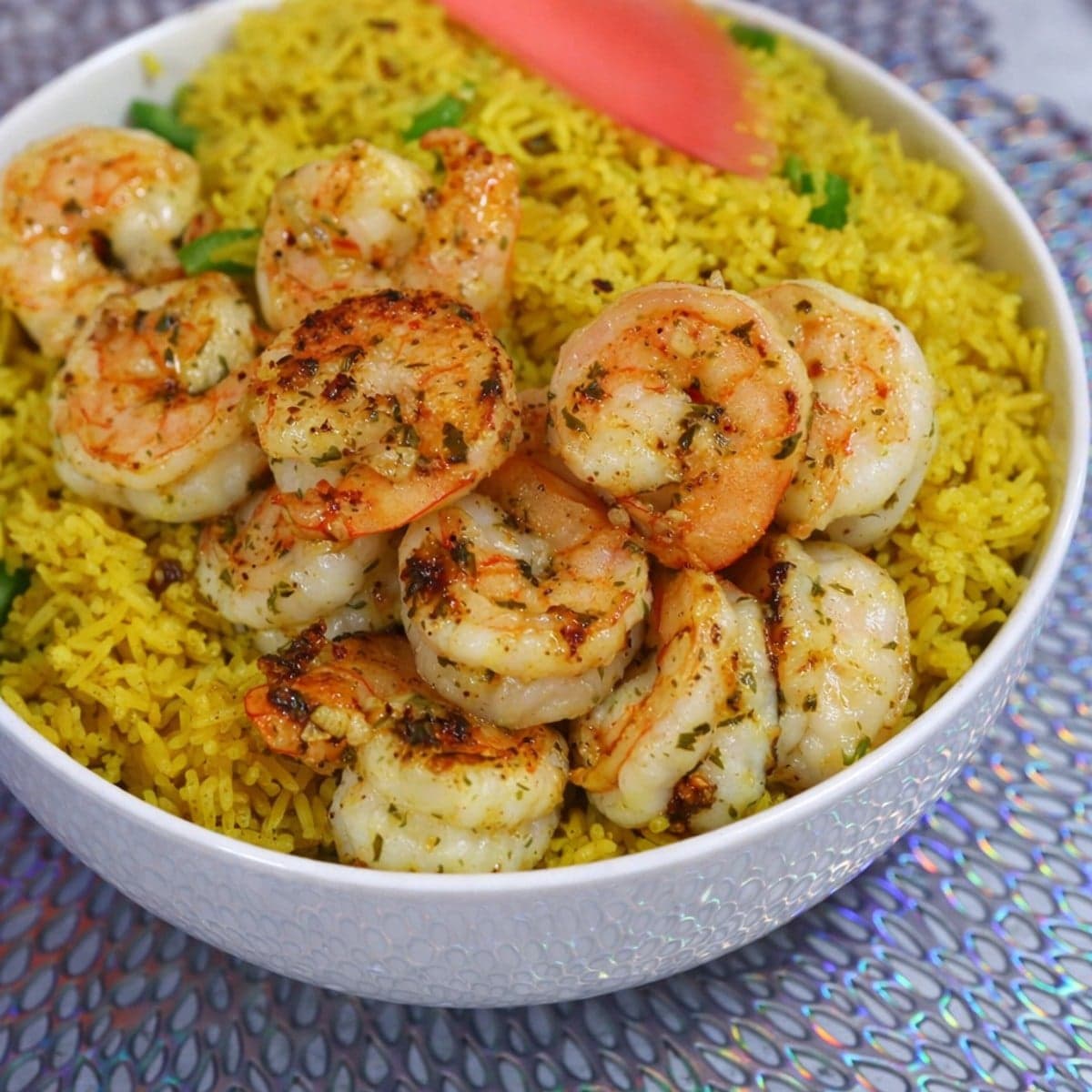 Riz Curry aux Crevettes.