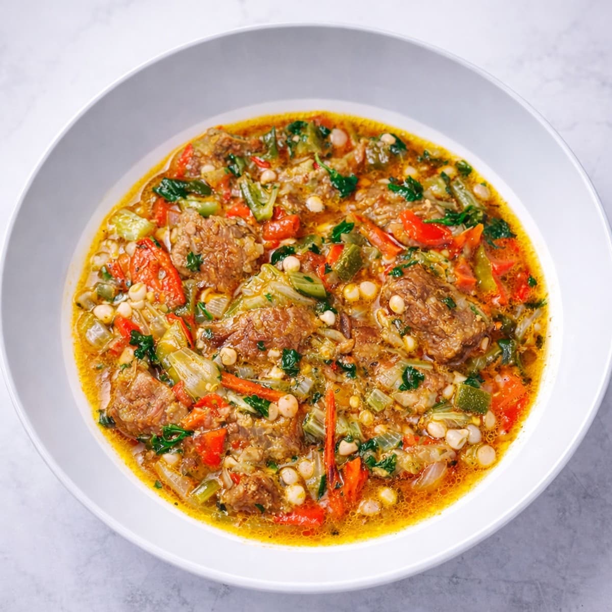 Viande de bĆuf avec gombođ