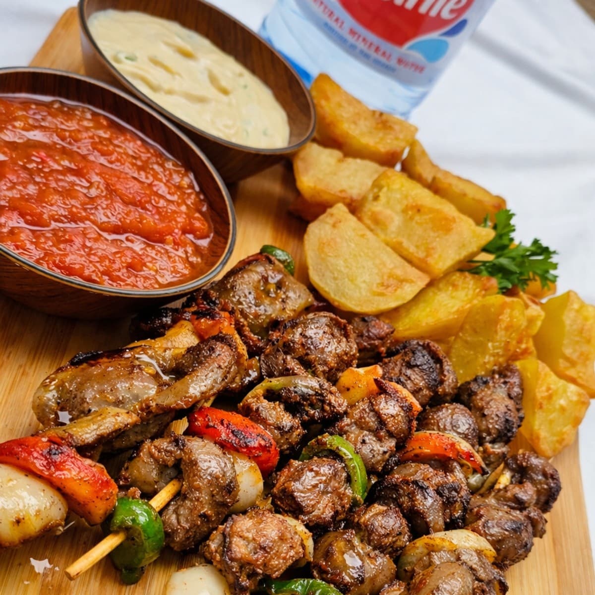 Des brochettes de gésier de poulet