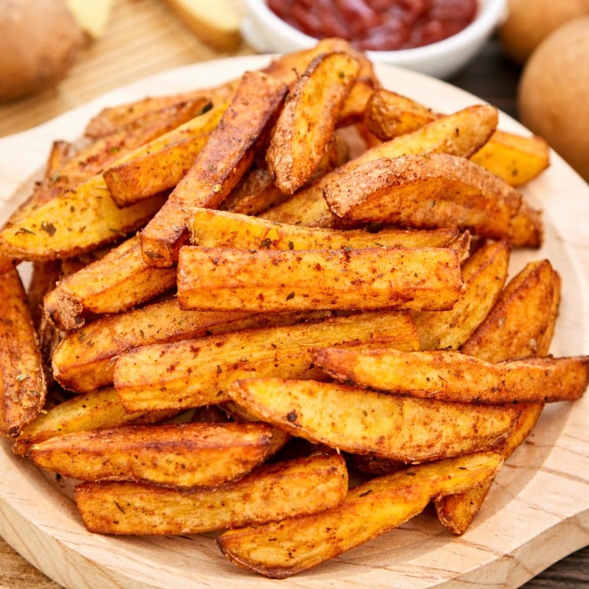 Frites au goût croquant à l’extérieur et moelleux à l’intérieur.