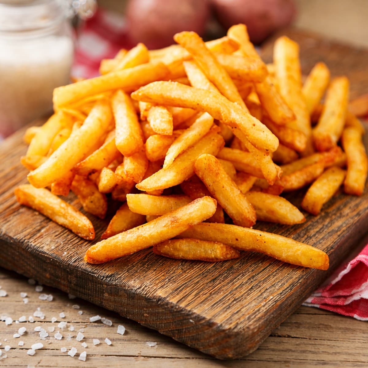 Des frites croustillantes et bien dorées fait maison.