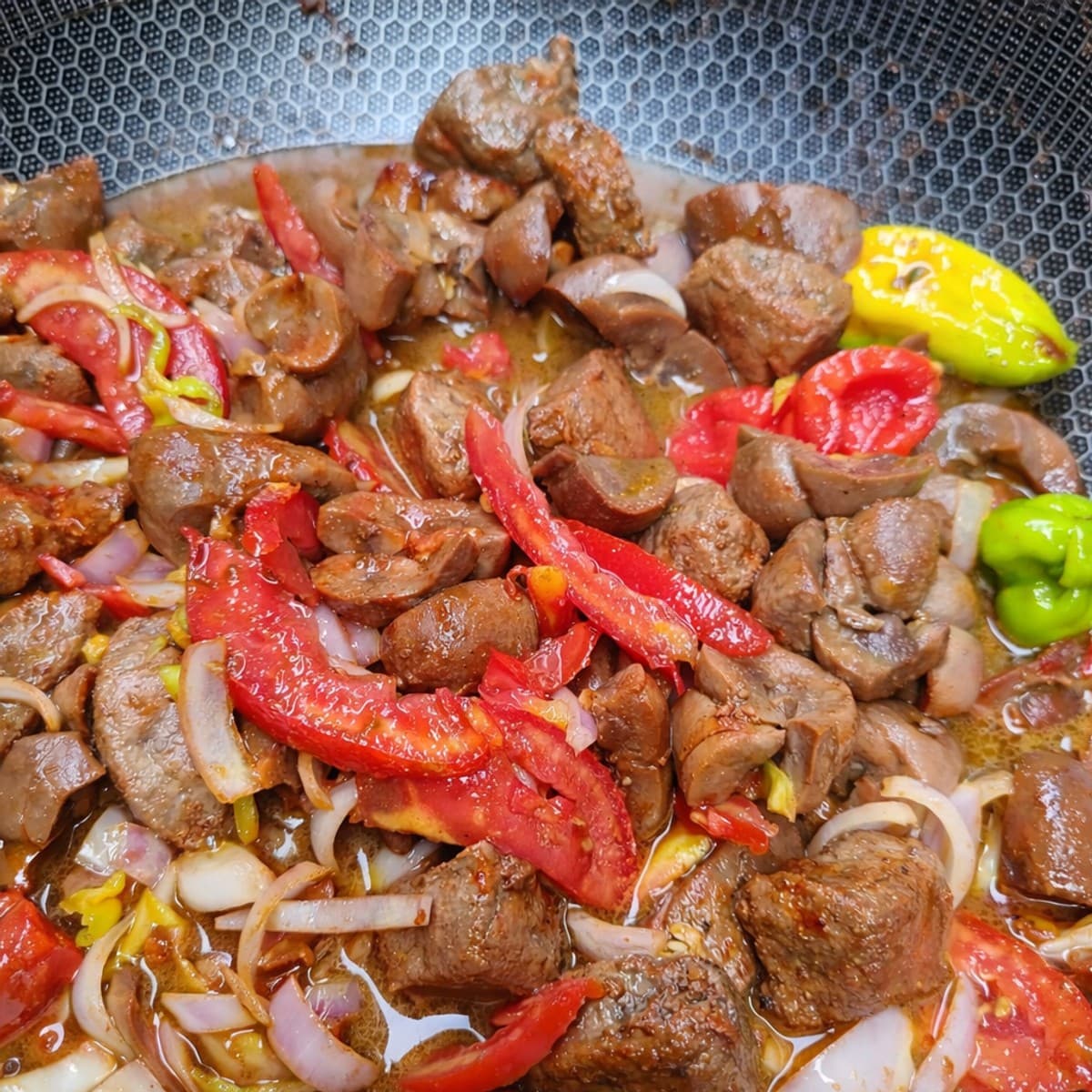 Rognon et foie de boeuf sautés