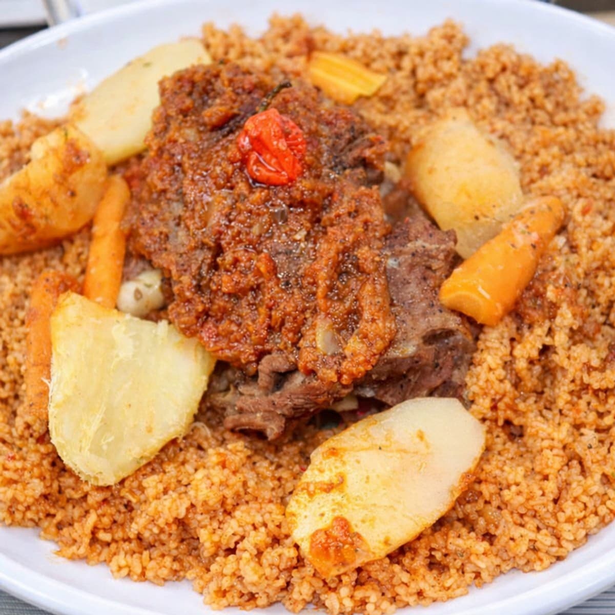 Riz Gras viande de mouton (Gigot d’agneau)
