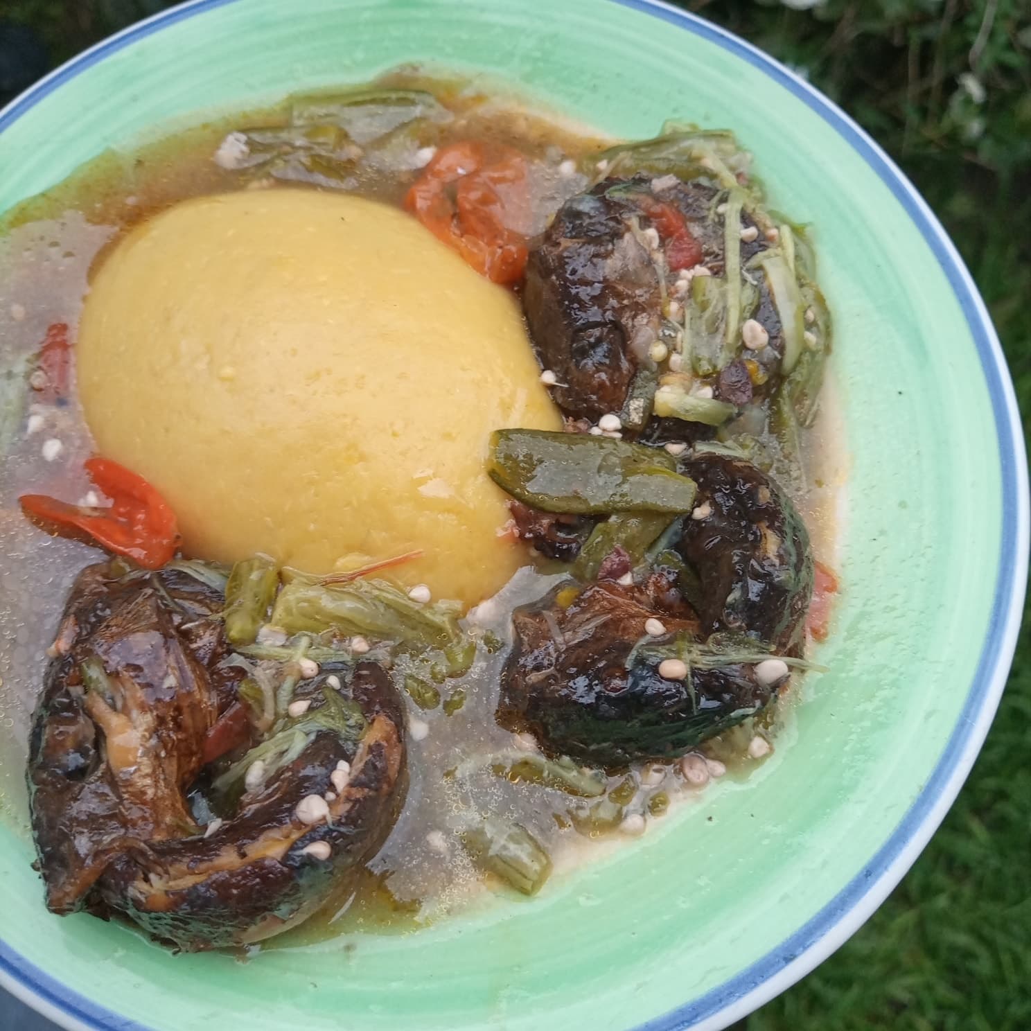 Sauce gombo au poisson fumé