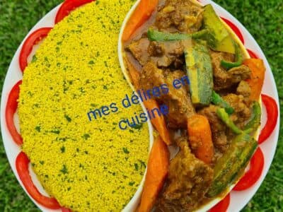 Couscous au curcuma et son ragoût de bœuf