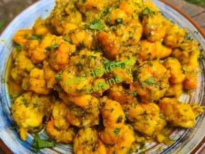 Des crevettes au curry