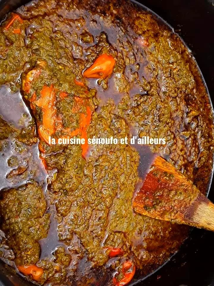 Bawin (feuilles de manioc et sauce graine) : recette africaine