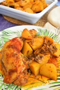 Cuisse de poulet à la moutarde et pomme de terre