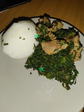 Fufu corn and djamadjama