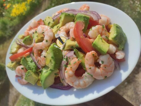 Salade gourmande avocat crevettes