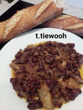 Haricot sauté  et banane plantin