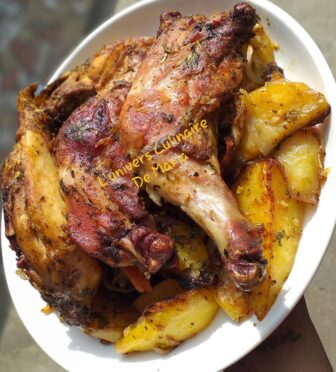 Pommes de terre et poulet au four
