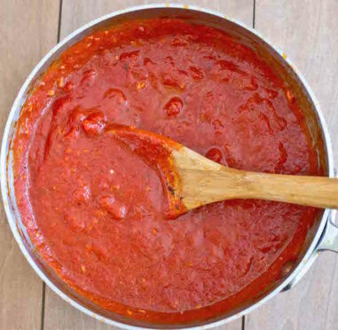 Ma sauce à pizza faite maison.
