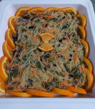 Vermicelles chinois aux champignons noirs et au jus d’orange