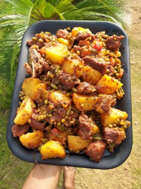Ragoût de pommes de terre bœuf et petitPois
