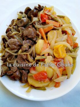 Sauté de rognon accompagné de sa printanière de légumes