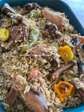 Riz soumbara a la pintade fumée