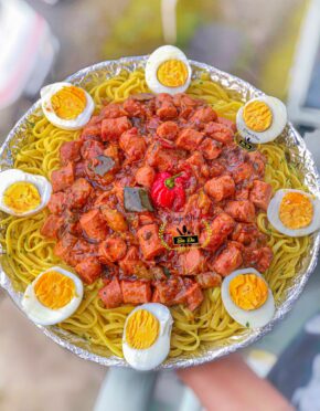 Saucisses à la ratatouille aux spaghettis 🍝.