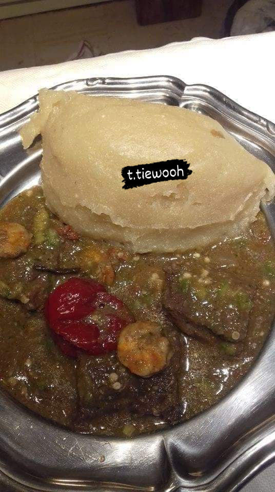 Couscous manioc sauce gombo( boeuf et crevettes ) Cuisine de Chez Nous