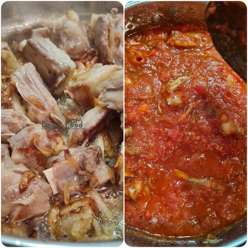 Haricots aux oignons sautés et tomate